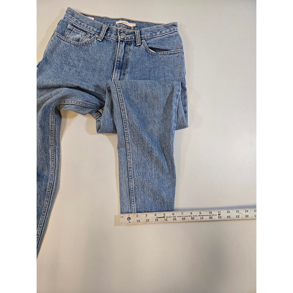 Levis Premium Mom Jeans 27 High Rise Tapered Light Wash Blue Denim Big E - Picture 9 of 11